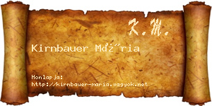 Kirnbauer Mária névjegykártya